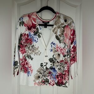 White House Black Market Floral Cardigan size L
